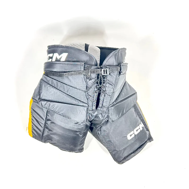 Huge Savings CCM HPG12A - Pro Stock Hockey Goalie Pants (Black/White/Yellow)