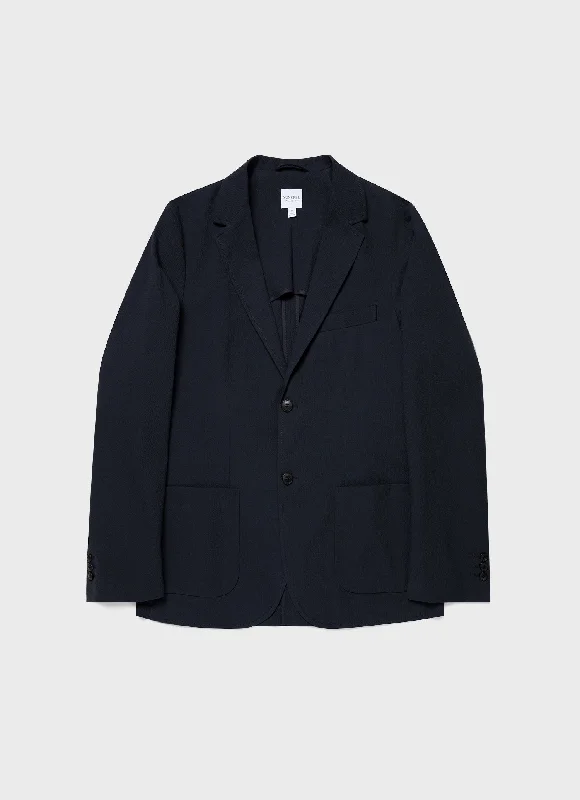 Season Finale Sale Men's Seersucker Blazer in Navy