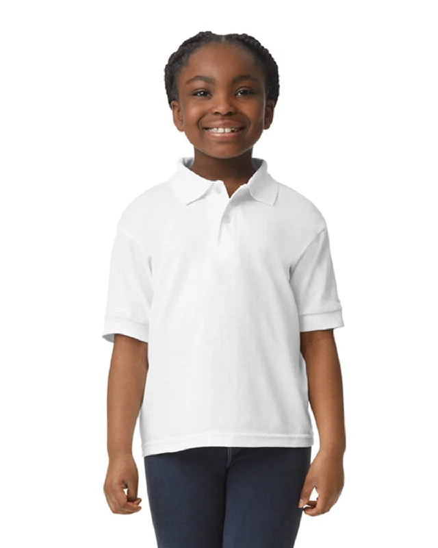 Can't Be Beat Gildan DryBlend Youth 50/50 Jersey Polo Shirt | White