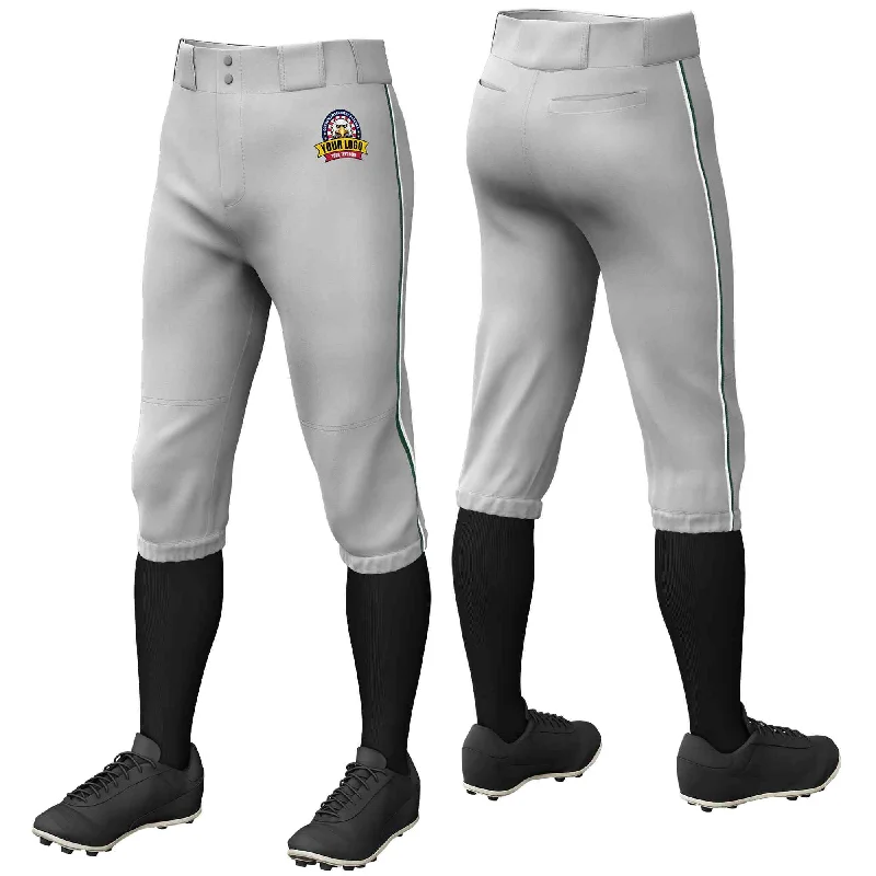 Weekend Savings Bonanza Custom Gray Green-White Classic Fit Stretch Practice Knickers Baseball Pants