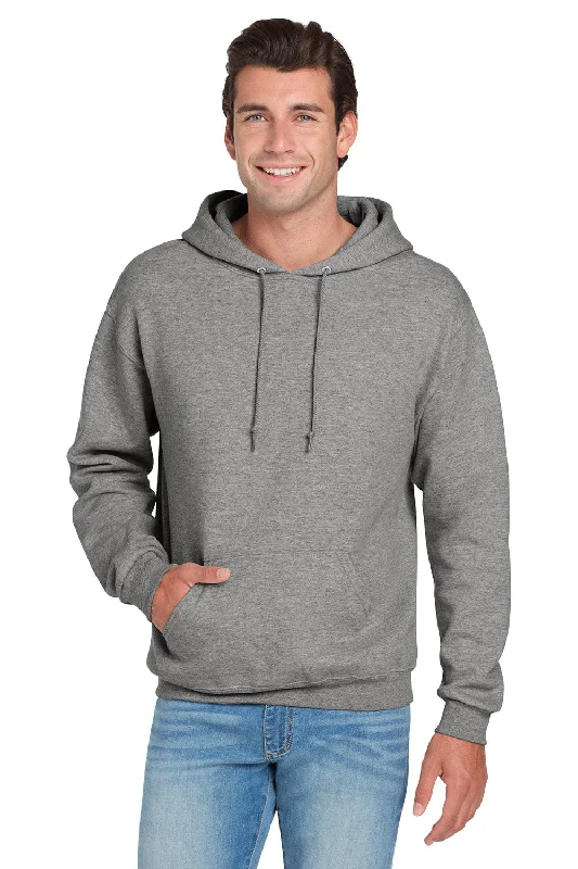 Extra Savings Jerzees Mens NuBlend Pill Resistant Fleece Hooded Sweatshirt Hoodie w/ Pouch Pocket - Oxford Grey