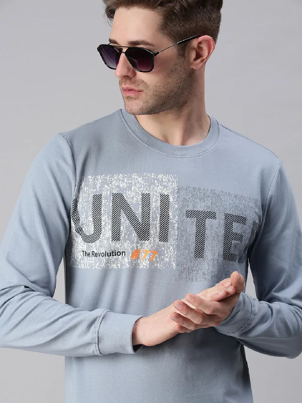 Daily Special Men Printed Blue Sweatshirt