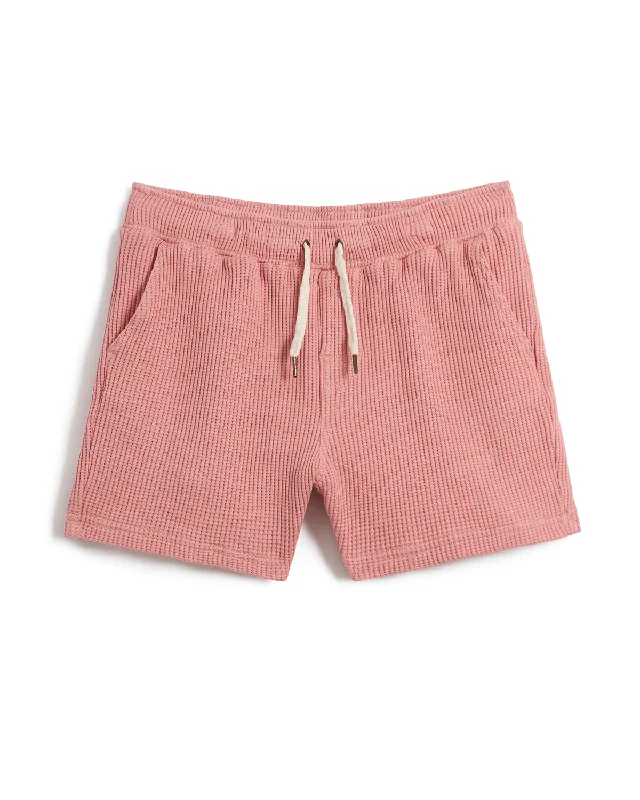 Can't Miss The Cannes Waffle Knit Shorts - Spanish Rose