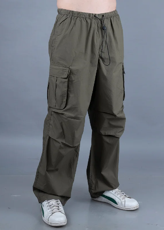 Super Discount Parachute Pants For Men - Olive Green