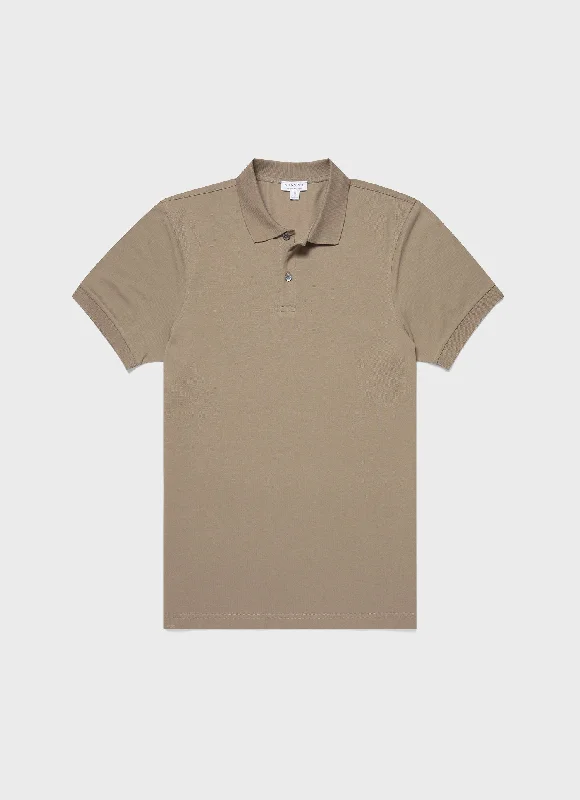 Weekend Special Men's Piqué Polo Shirt in Dark Stone
