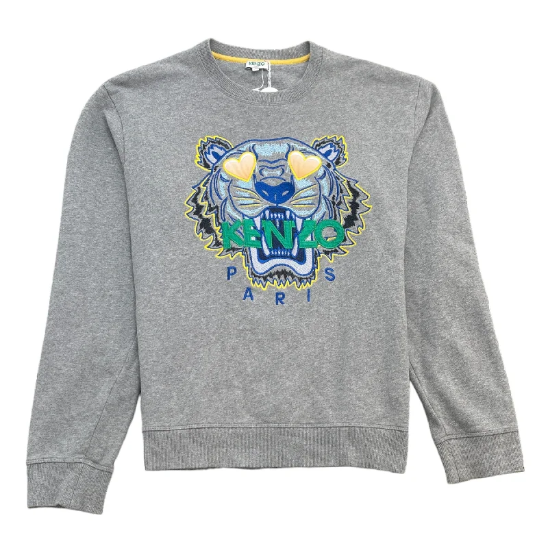 Bargain Prices Men's Embroidered Tiger Sweatshirt Grey Size XL