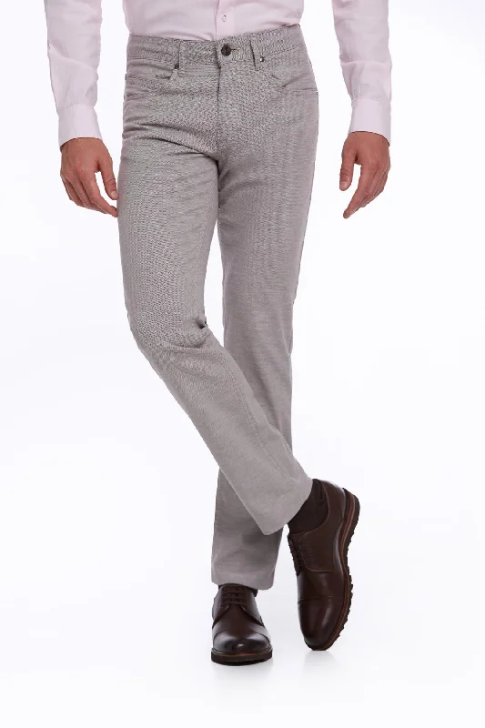 Weekend Specials to Cherish Regular Fit 5 Pocket High Waist Cotton Mink Casual Pants
