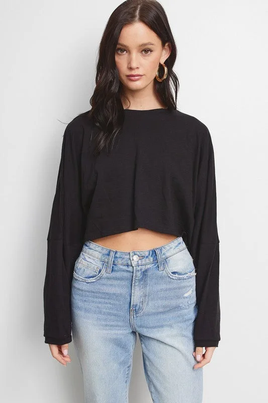 Farrah Cropped L/S Easy Top