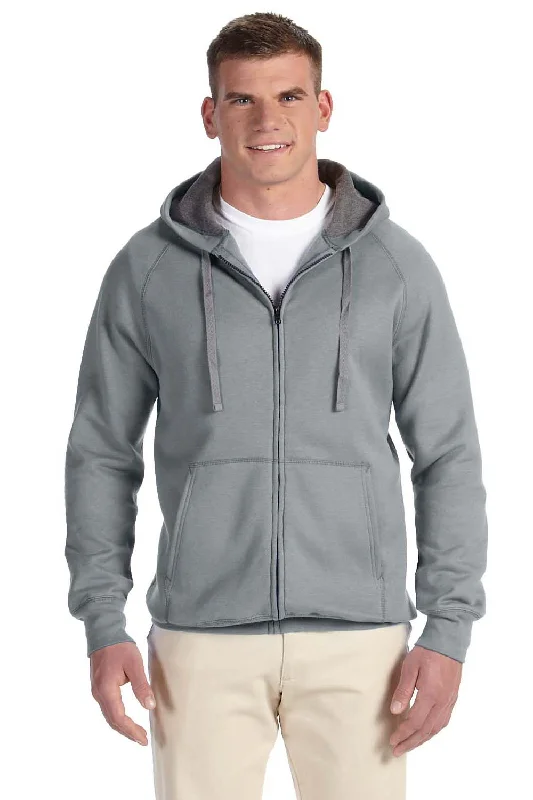 Weekend Savings Fiesta Hanes Mens Nano Fleece Full Zip Hooded Sweatshirt Hoodie w/ Pockets - Vintage Grey - Closeout