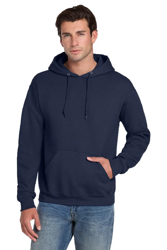Weekend Discounts to Delight Jerzees Mens Super Sweats NuBlend Pill Resistant Fleece Hooded Sweatshirt Hoodie w/ Pouch Pocket - Navy Blue