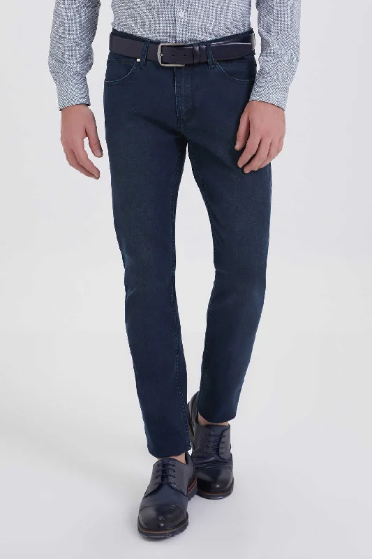 Special Price Slim Fit 5 Pocket Low Waist Navy - Green Cotton Denim