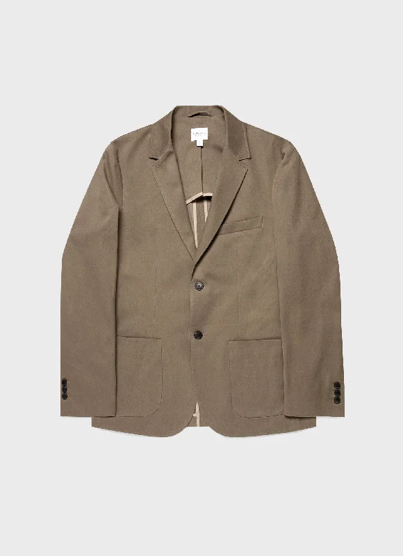 Flash Deal Men's Brushed Cotton Wool Blazer in Sandstone