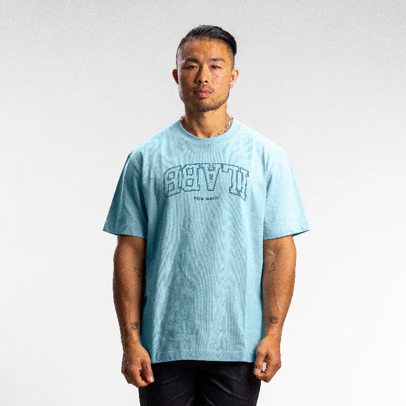 Bargain Prices Varsity Line Block Tee Unisex AQUA