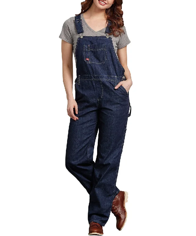 Dickies Women's Relaxed Fit Bib Overalls - Dark Indigo Blue