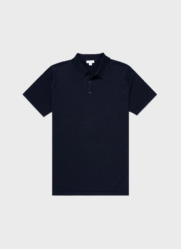 Weekend Discounts to Relish Men's Sea Island Cotton Polo Shirt in Light Navy