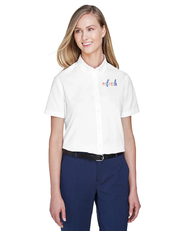 Amazing Deals Core 365 Ladies Optimum Short-Sleeve Twill Shirt