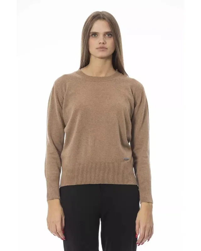 Baldinini Trend Women's Beige Wool Sweater - 46 IT