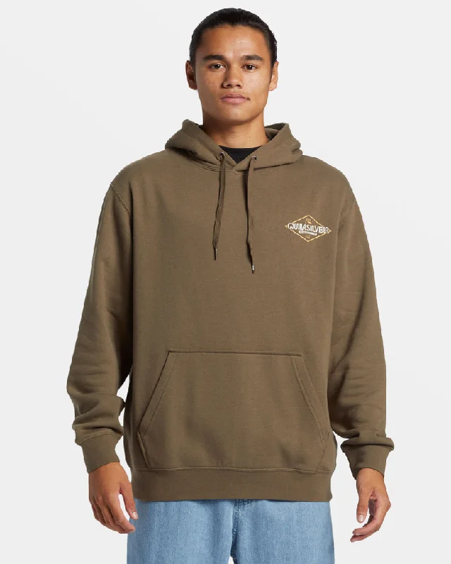Take Advantage Quiksilver Omni Sign PO Hooded Sweatshirt-Canteen