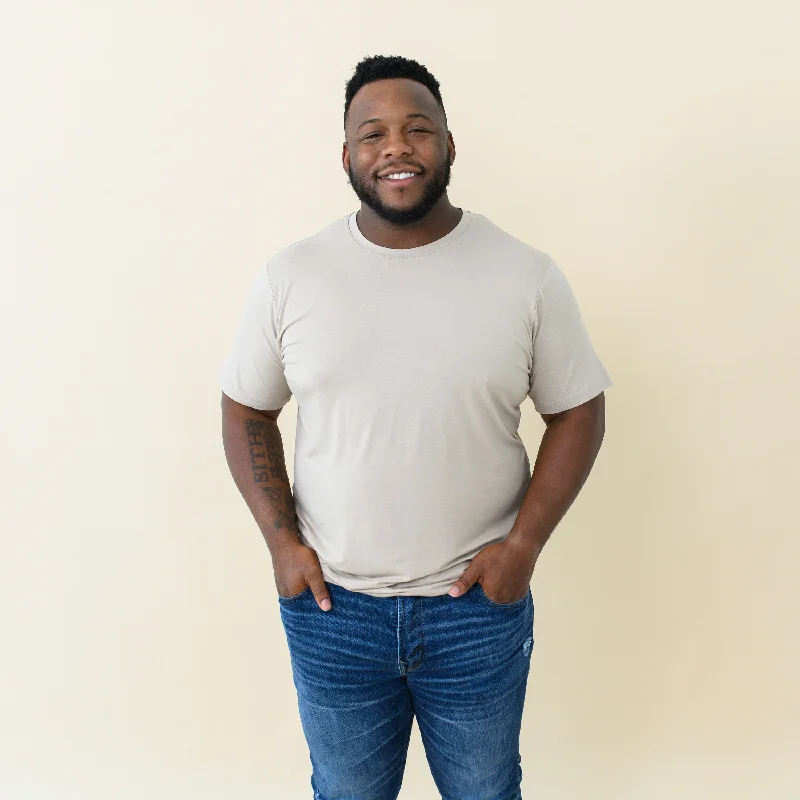 Half Price Men's Crew Neck Tee in Almond
