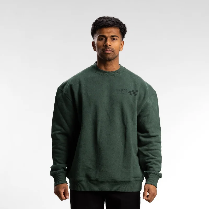 Weekend Deals That Wow Checkered Block Crew Men's MILITARY