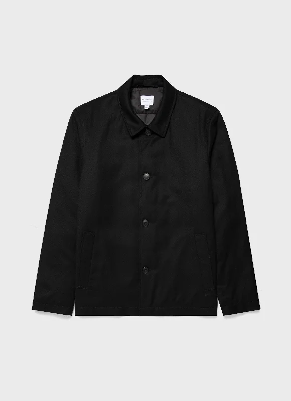Low Prices Men's Insulated Wool Jacket in Black