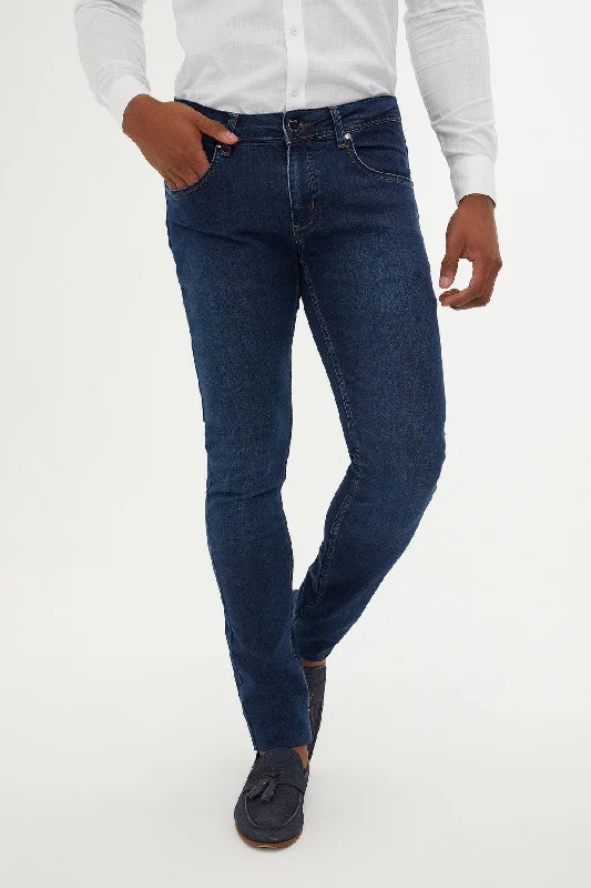Bargain Bin Slim Fit Navy 5 Pocket Low Waist Denim