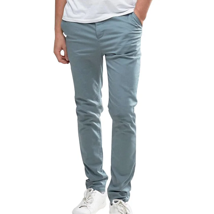 One-DAY Sale SM - Men 'Grey' Cotton Slim Fit Chino Pant SM868