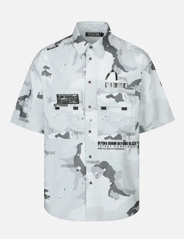 Weekend Discounts to Delight Camouflage Print Short-sleeved Shirt