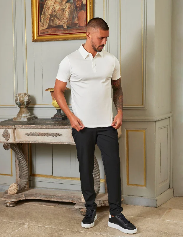 Amazing Deals White Mercerised S/S Polo