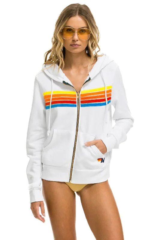 Deal of the Week 5 STRIPE HOODIE - WHITE // NEON RAINBOW