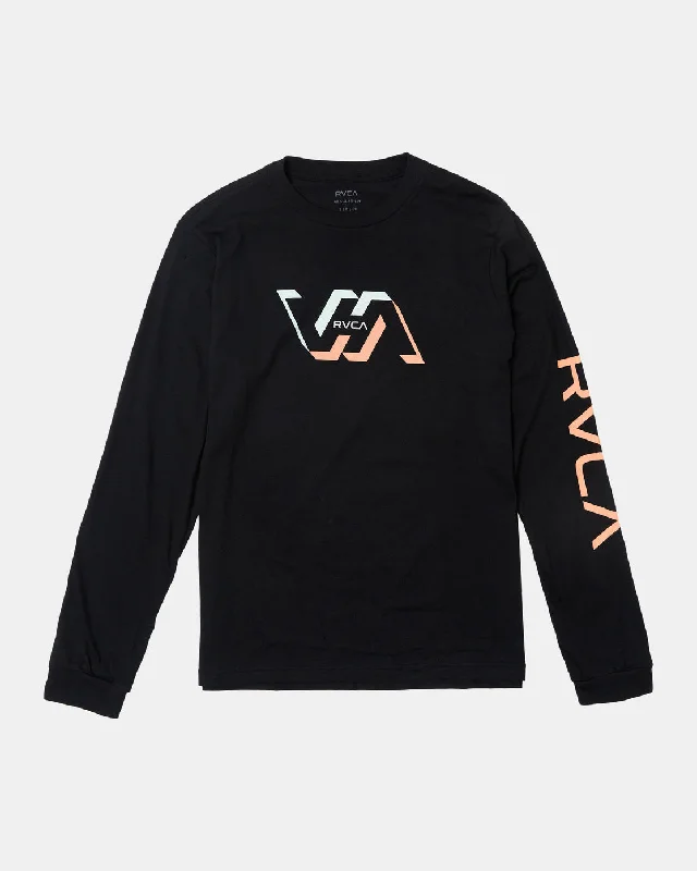 Weekend Deals That Dazzle Facets Long Sleeve Tee - Black