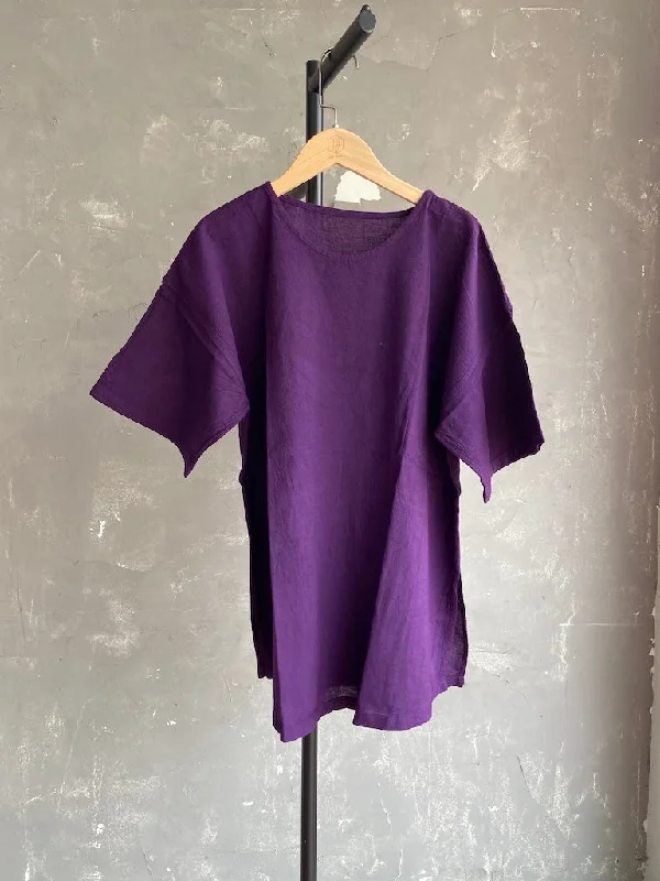 Hand Dyed Long Top in Dark Purple