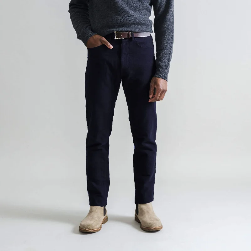 Weekend Bargains to Savor The Navy Moleskin 5 Pocket Custom Pant