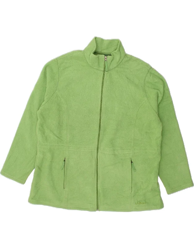 L.L.BEAN Womens Fleece Jacket UK 22 3XL Green Polyester