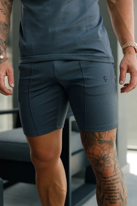 Bargain Prices Father Sons Scuba Charcoal / Black Elasticated Drawstring Pintuck Shorts - FSH1112
