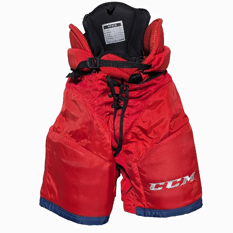 Extra Savings CCM HP45X - Used NHL Pro Stock Hockey Pants - Columbus Blue Jackets (Red/Blue)
