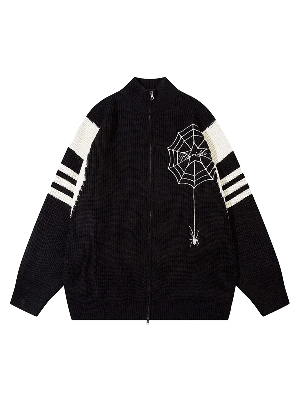 Weekend Offers That Please Thesupermade Spider Zip Up Cardigan Sweater