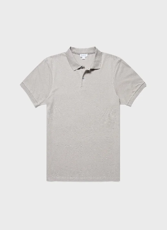 Limited Availability Men's Piqué Polo Shirt in Mid Grey