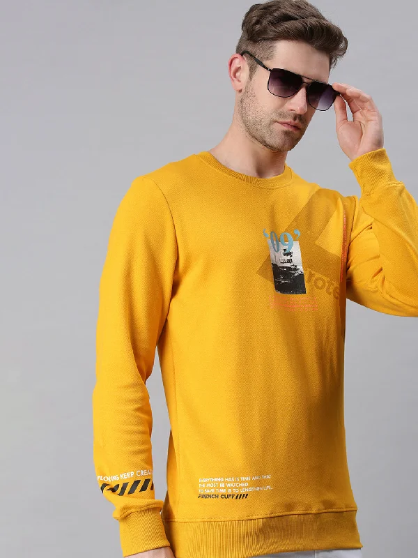 Weekend Deals to Brighten Your Day Men Graphic Yellow Sweatshirt