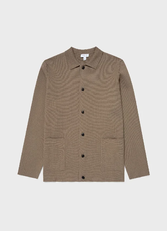 Weekend Savings Sensation Men's Milano Knit Jacket in Dark Stone