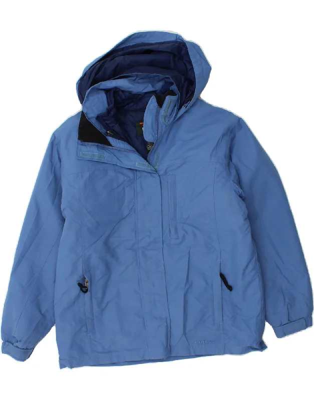 L.L.BEAN Womens Loose Fit Hooded Windbreaker Jacket UK 10 Small Blue