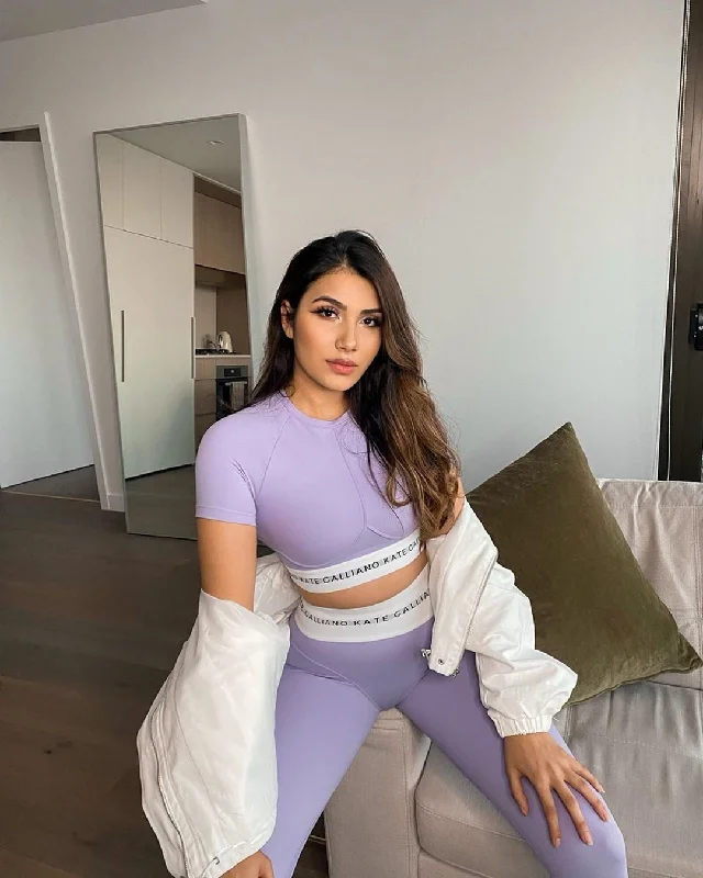 KG Essentials Cropped Sports Tee - Lilac