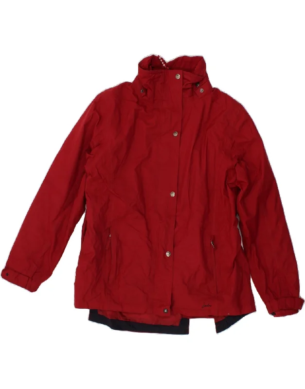 JOULES Womens Windbreaker Jacket UK 14 Large Red Polyester