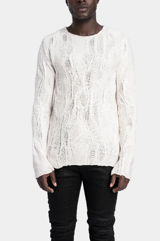 Weekend Shopping Extravaganza Intarsia knit sweatshirt, White