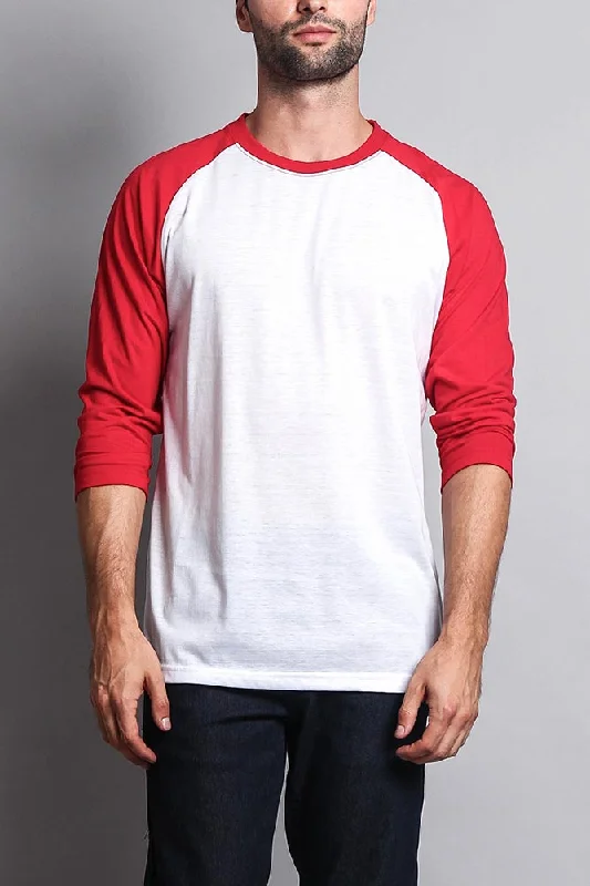 Blowout Deals Men's Baseball T-Shirt (White/Red)