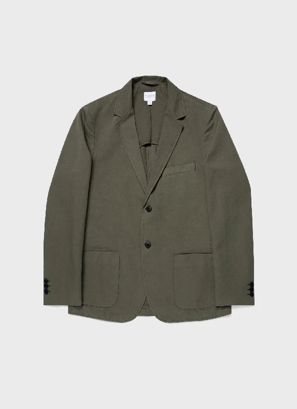Value Pack Men's Cotton Linen Unstructured Blazer in Khaki