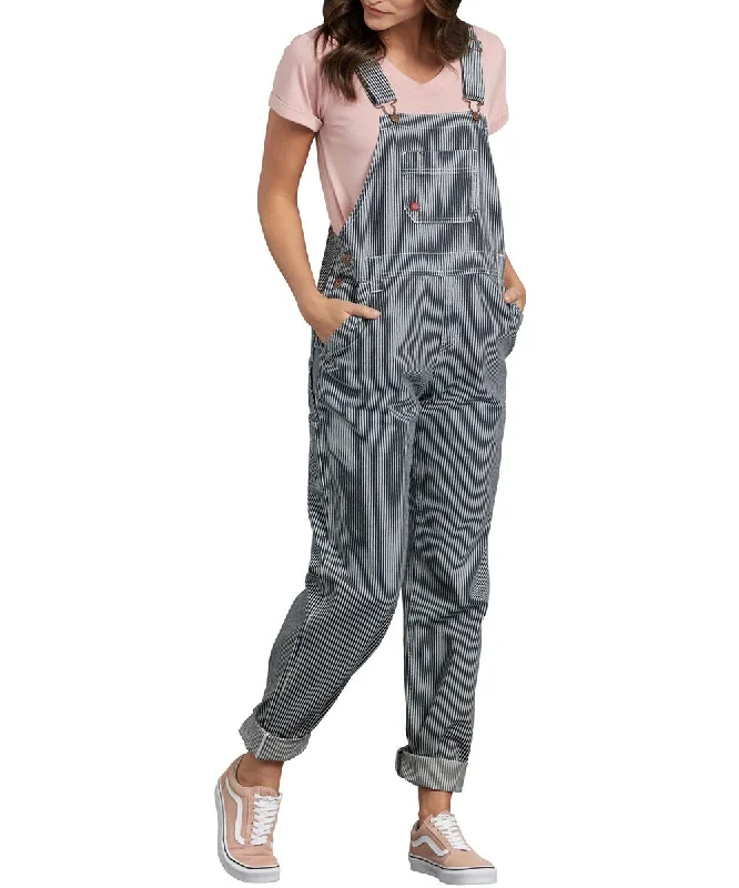 Dickies Women's Relaxed Fit Bib Overalls - Hickory Stripe