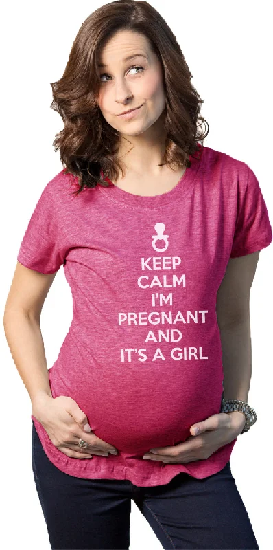 Daily Specials Keep Calm I'm Pregnant And It's A Girl Maternity T Shirt