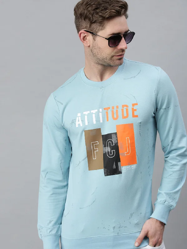 Special Savings Men Printed Blue Sweatshirt