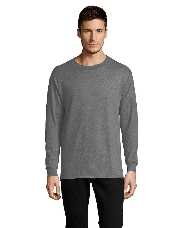 Discount Deals Hanes ComfortSoft Cotton Long Sleeve T-Shirt | Smoke Gray